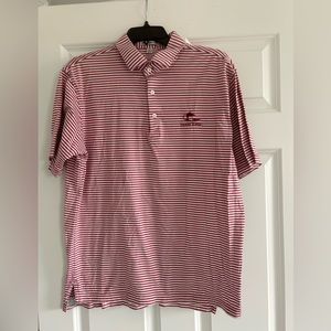 Peter Millar Ocean Forest Polo Size M Pink & White